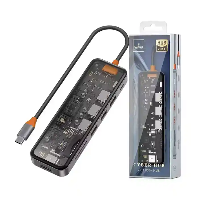 WiWU Transparent Design 7 in 1 Type C Cyber Hub
